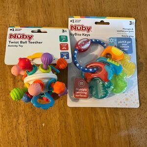 Nuby twist ball teether and Nuby Icy keys teether